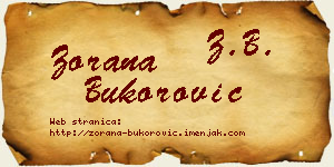 Zorana Bukorović vizit kartica